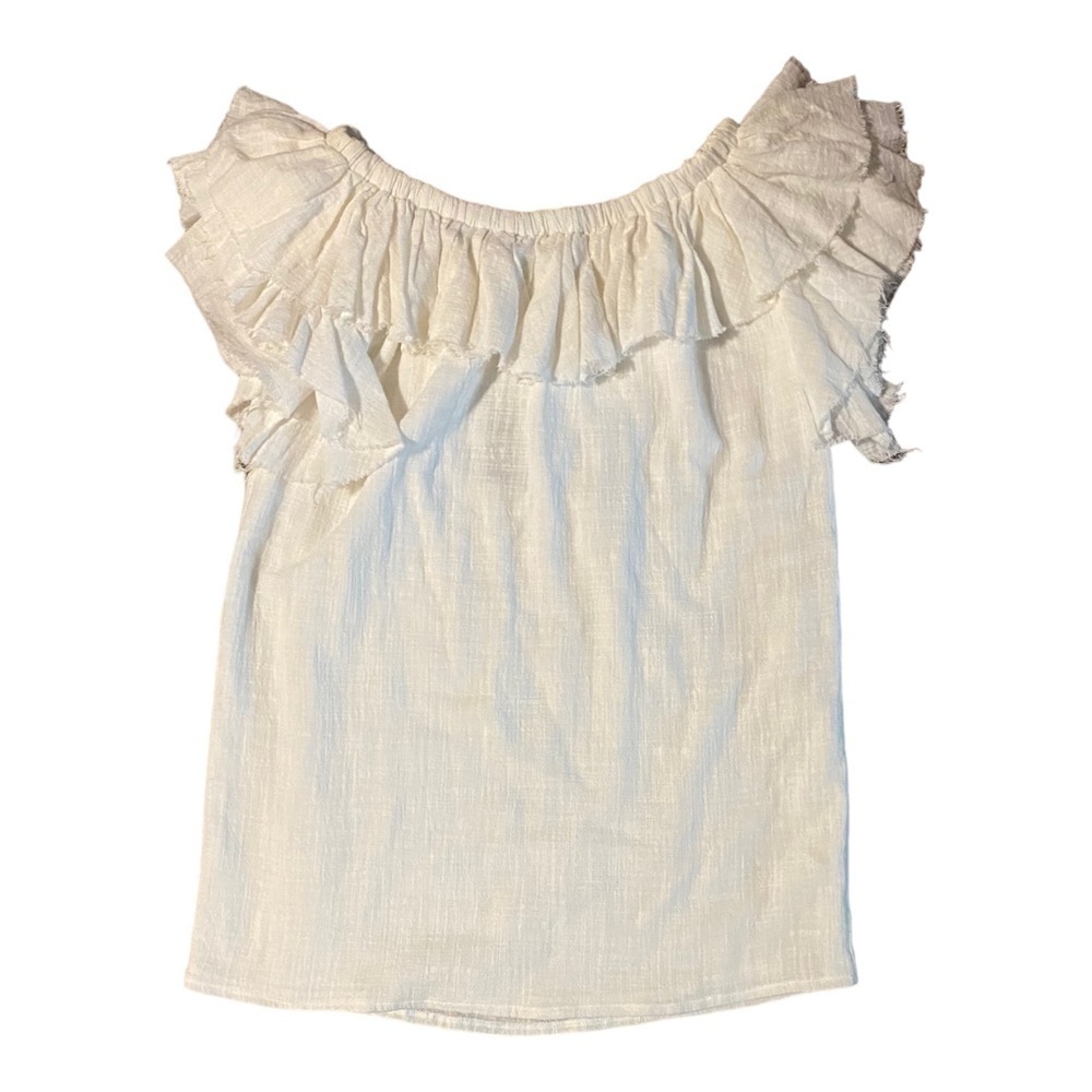 SIR THE LABEL New Off White CHESSA Cotton Off Shoulder Mini Dress 1 SMALL NWT